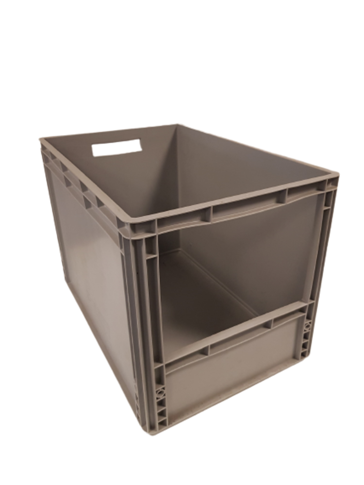 Emtrade Magazijnbak, 600x400x420 mm, euronorm, grijs pp, nieuw