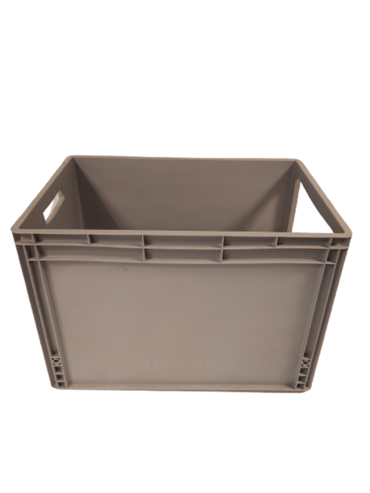 Emtrade Magazijnbak, 600x400x420 mm, euronorm, grijs pp, nieuw