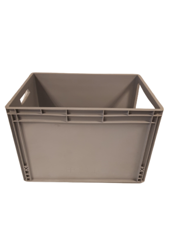 Emtrade Magazijnbak, 600x400x420 mm, euronorm, grijs pp, nieuw