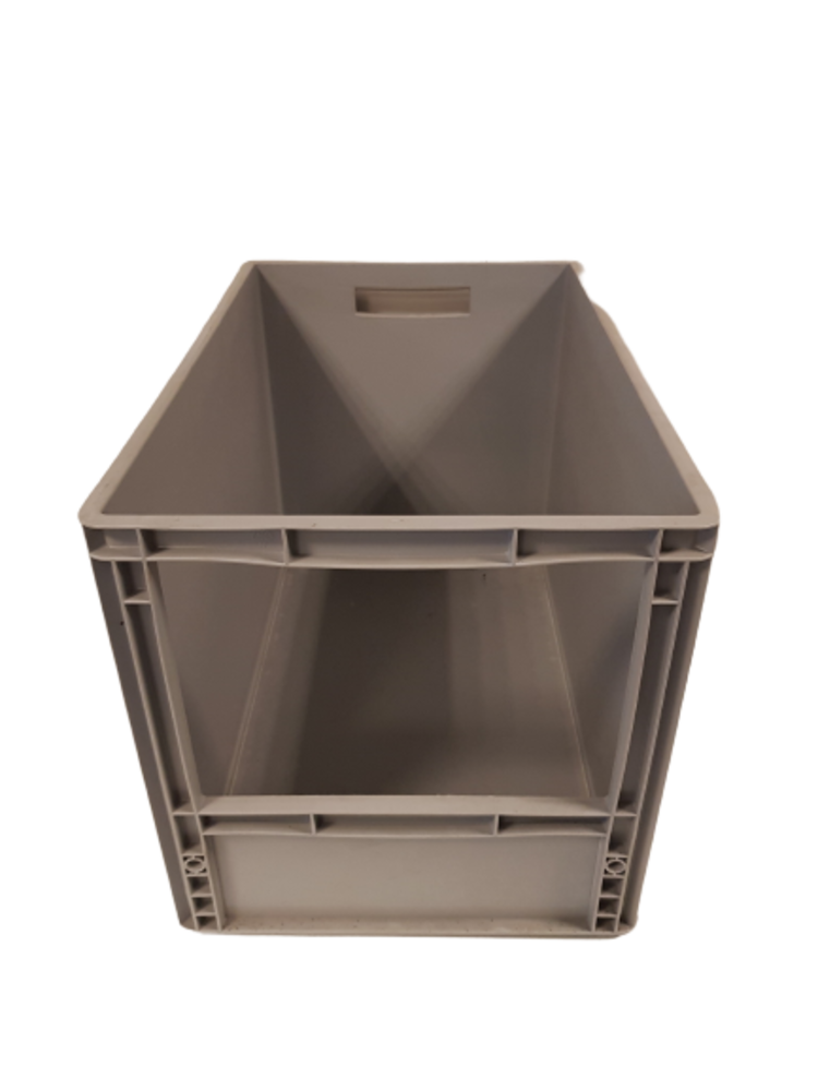 Emtrade Magazijnbak, 600x400x420 mm, euronorm, grijs pp, nieuw
