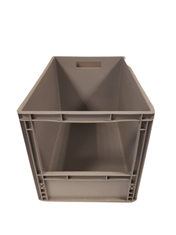 Emtrade Magazijnbak, 600x400x420 mm, euronorm, grijs pp, nieuw