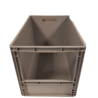 Emtrade Magazijnbak, 600x400x420 mm, euronorm, grijs pp, nieuw
