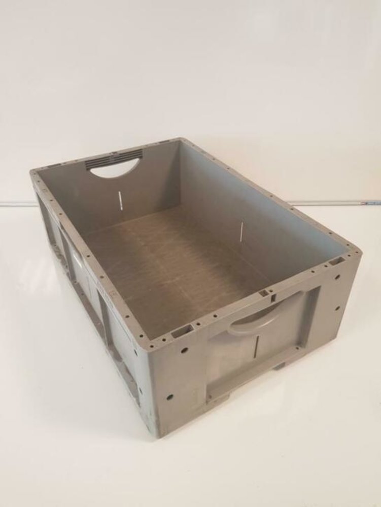 Emtrade Stapelbak, 600x400x220 mm, euronorm, grijs pp, gebruikt