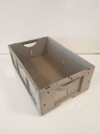 Emtrade Stapelbak, 600x400x220 mm, euronorm, grijs pp, gebruikt