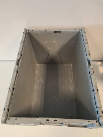 Distributiebak 600x400x400 mm nestbaar, grijs, gebruikt