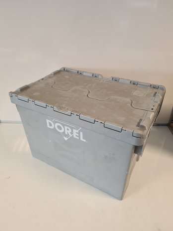 Distributiebak 600x400x400 mm nestbaar, grijs, gebruikt