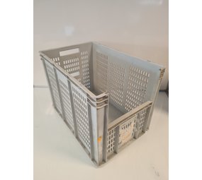 Emtrade 60x40x42 grijpbak, grijs, PP, open wanden, gebruikt Emtrade 60x40x42 grijpbak, grijs, PP, open wanden, gebruikt
