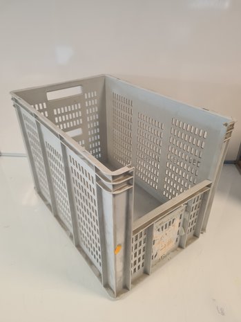 Emtrade Magazijnbak, 600x400x420 mm, euronorm, grijs pp, gebruikt