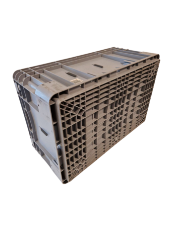 Silverline Stapelbak 60x40x27 met vakverdeling grijs gesloten licht gebruikt Silverline Stapelbak 60x40x27 met vakverdeling grijs gesloten licht gebruikt