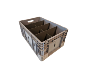 Silverline Stapelbak, 600x400x270 mm, euronorm, grijs kunststof, gebruikt