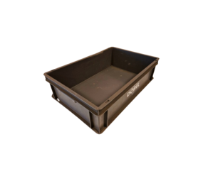 Emtrade Stapelbak, 600x400x170 mm, euronorm, donkergrijs kunststof, gebruikt