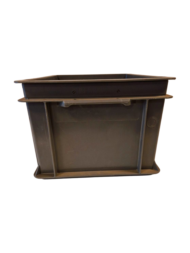 Emtrade Stapelbak, 400x300x220 mm, euronorm, donkergrijs kunststof, gebruikt