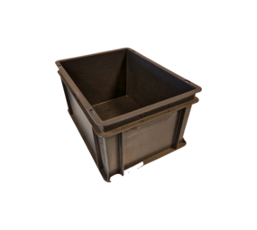 Emtrade Stapelbak 400x300x220 donkergrijs gesloten gebruikt Emtrade Stapelbak 400x300x220 donkergrijs gesloten gebruikt