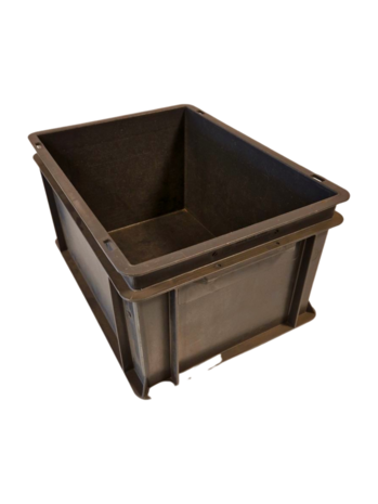 Emtrade Stapelbak, 400x300x220 mm, euronorm, donkergrijs kunststof, gebruikt