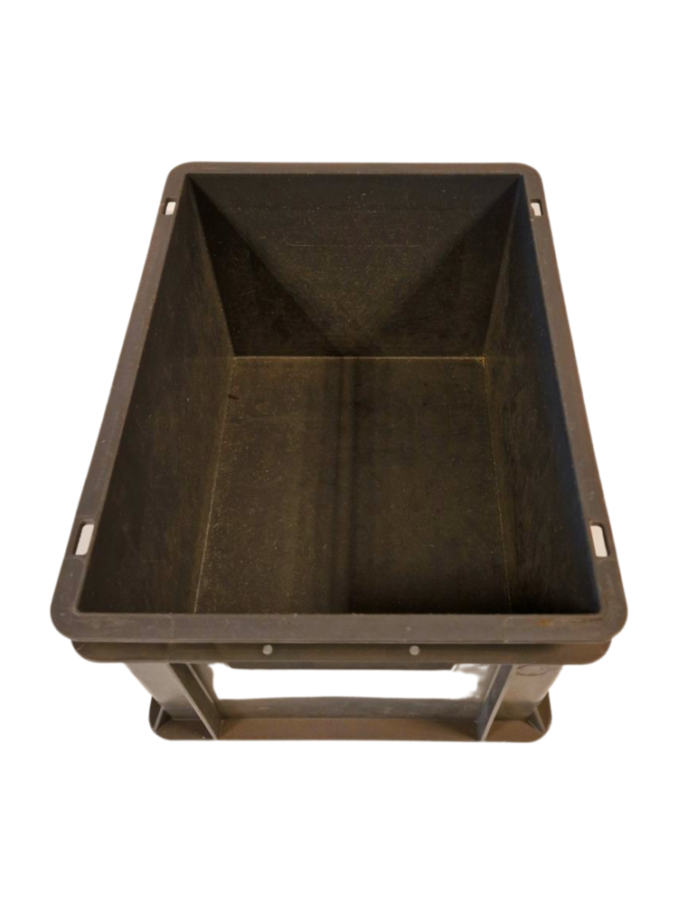 Emtrade Stapelbak, 400x300x220 mm, euronorm, donkergrijs kunststof, gebruikt