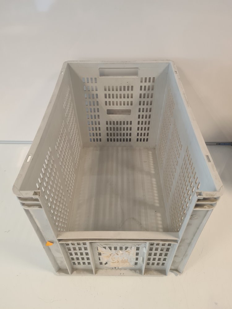 Emtrade Magazijnbak, 600x400x420 mm, euronorm, grijs pp, gebruikt