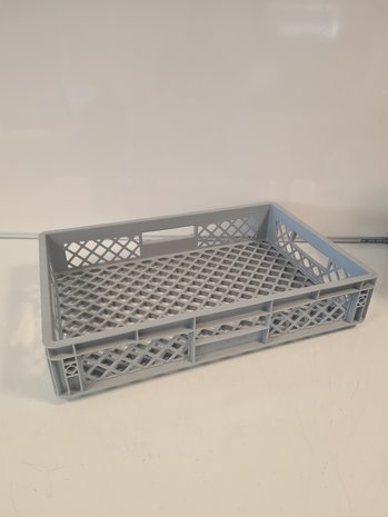 Auer Kunststof stapelkrat 60x40x12 grijs, PP, geperforeerd, gebruikt Auer Kunststof stapelkrat 60x40x12 grijs, PP, geperforeerd, gebruikt