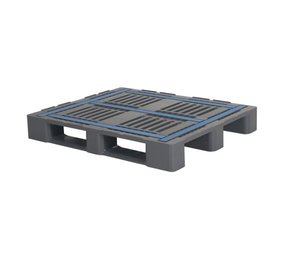 Industriepallet - CR3-5 - 1200 x 1000 mm (met randen en antislip stroken), gebruikt Industriepallet - CR3-5 - 1200 x 1000 mm (met randen en antislip stroken), gebruikt
