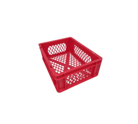 Emtrade Stapelbak 400x300x145 rood geperforeerd licht gebruikt Emtrade Stapelbak 400x300x145 rood geperforeerd licht gebruikt