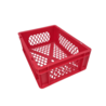 Emtrade Stapelbak 400x300x145 rood geperforeerd gebruikt Emtrade Stapelbak 400x300x145 rood geperforeerd gebruikt