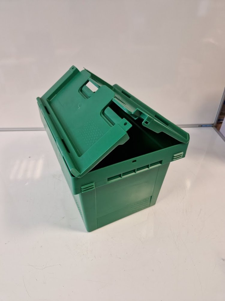 BITO Distributiebak, 400x300x273 mm, euronorm, groen kunststof, gebruikt