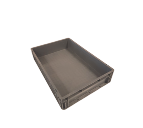 Emtrade (Nieuw) Stapelbak, 600x400x120 mm, euronorm, donkergrijs pp, nieuw Emtrade (Nieuw) Stapelbak, 600x400x120 mm, euronorm, donkergrijs pp, nieuw
