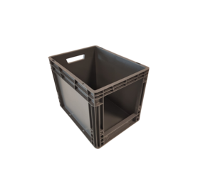 Emtrade (Nieuw) Magazijnbak 400x300x320mm, stapelbaar, PP-R, donkergrijs, nieuw