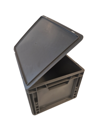 Emtrade (Nieuw) Deksel, 400x300x mm, euronorm, donkergrijs pp, nieuw