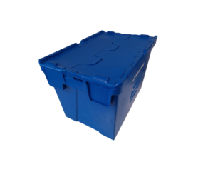 Engels Distributiebak, 600x400x400 mm, euronorm, blauw kunststof, gebruikt