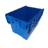 Engels Distributiebak, 600x400x400 mm, euronorm, blauw kunststof, gebruikt