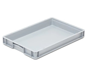 Basicline Kunststof stapelbak 600x400x75mm grijs, gebruikt Basicline Kunststof stapelbak 600x400x75mm grijs, gebruikt