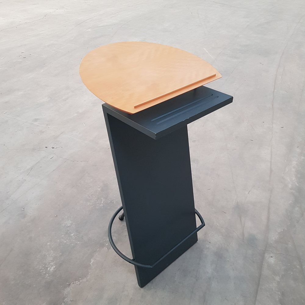 Spreektafel, 105 cm hoog, eiken/zwart, gebruikt