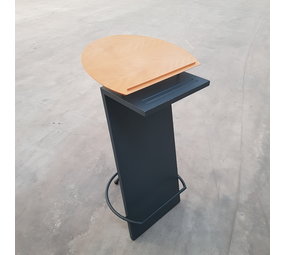 Spreektafel, 105 cm hoog, eiken/zwart, gebruikt Spreektafel, 105 cm hoog, eiken/zwart, gebruikt