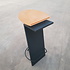 Spreektafel, 105 cm hoog, eiken/zwart, gebruikt Spreektafel, 105 cm hoog, eiken/zwart, gebruikt