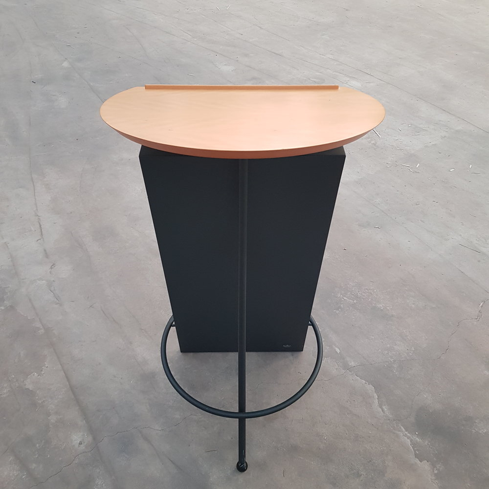 Spreektafel, 105 cm hoog, eiken/zwart, gebruikt