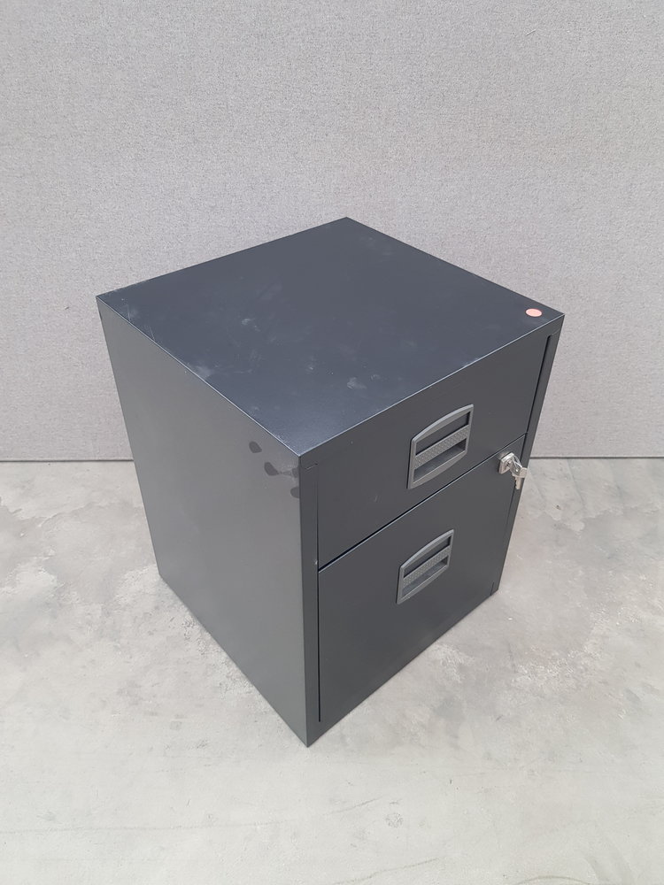 Ladenblok 40x41x53 cm, met sleutel, zwart, 2 laden, gebruikt Ladenblok 40x41x53 cm, met sleutel, zwart, 2 laden, gebruikt