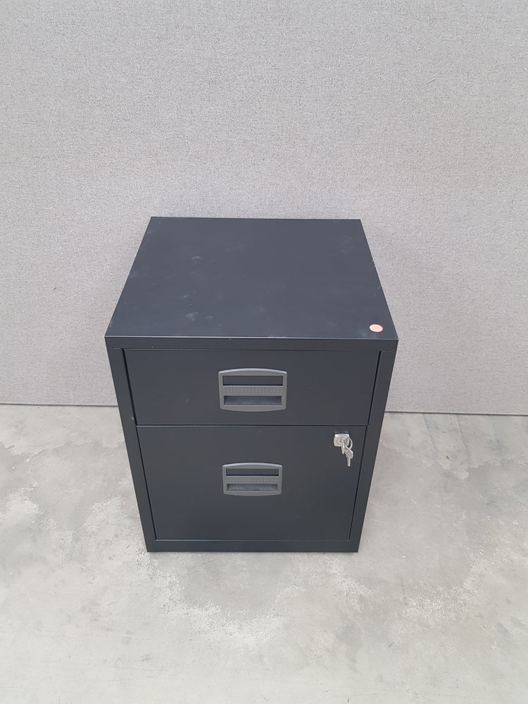 Ladenblok 40x41x53 cm, met sleutel, zwart, 2 laden, gebruikt Ladenblok 40x41x53 cm, met sleutel, zwart, 2 laden, gebruikt