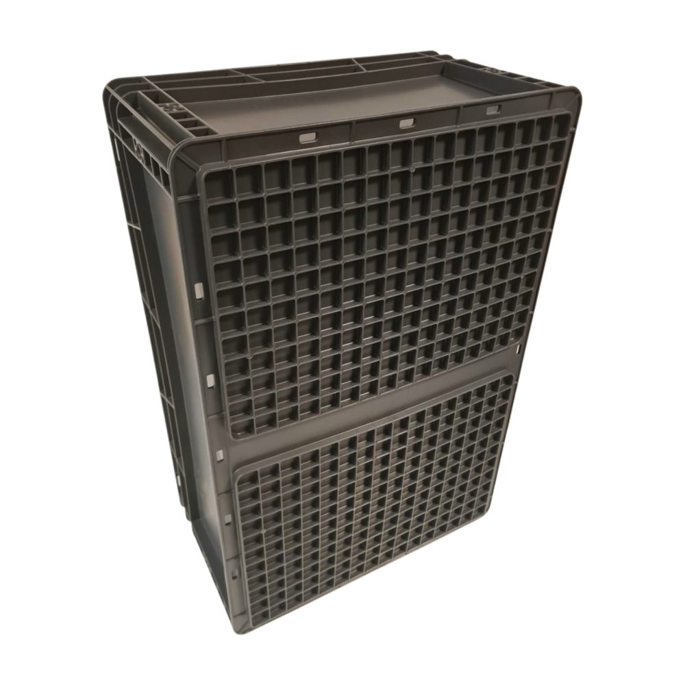 Emtrade (Nieuw) Magazijnbak, 600x400x220 mm, euronorm, grijs kunststof, nieuw
