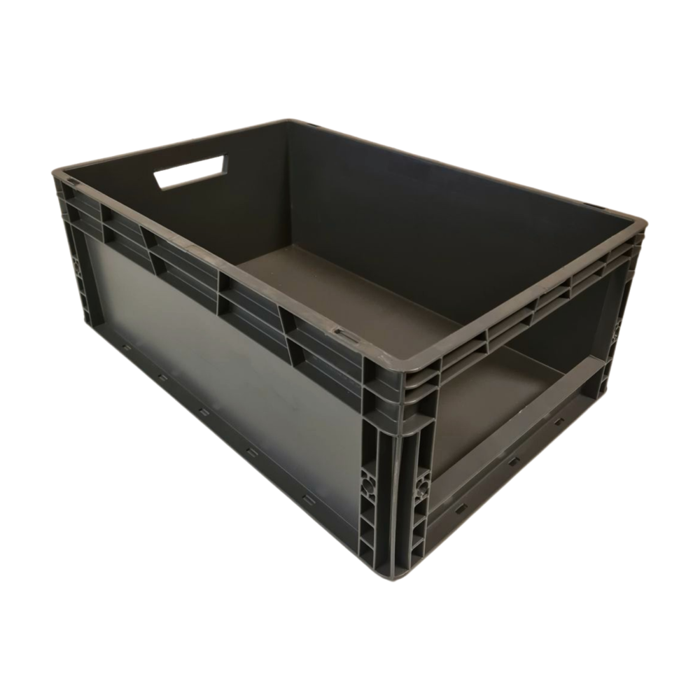Emtrade (Nieuw) Magazijnbak, 600x400x220 mm, euronorm, grijs kunststof, nieuw
