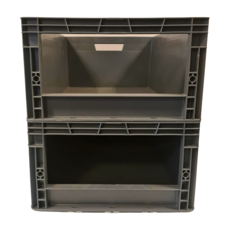 Emtrade (Nieuw) Magazijnbak, 600x400x220 mm, euronorm, grijs kunststof, nieuw