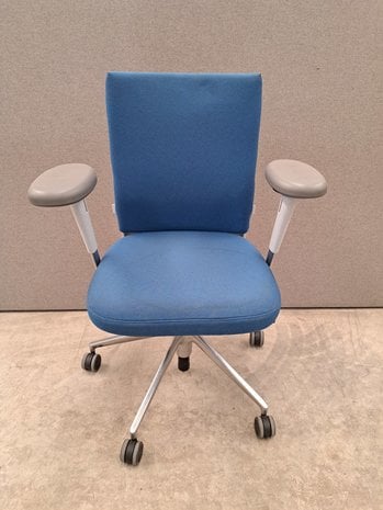 Bureaustoel, blauw/wit, gebruikt Bureaustoel, blauw/wit, gebruikt