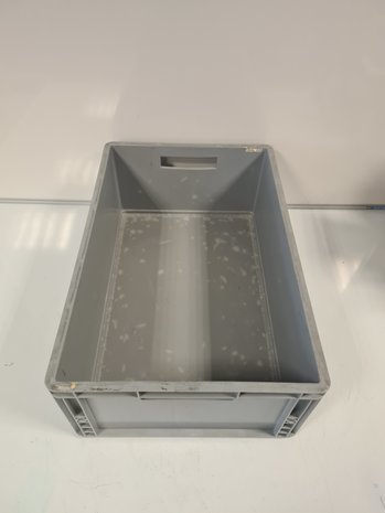 Emtrade Stapelbak, 600x400x220 mm, euronorm, grijs pp, gebruikt