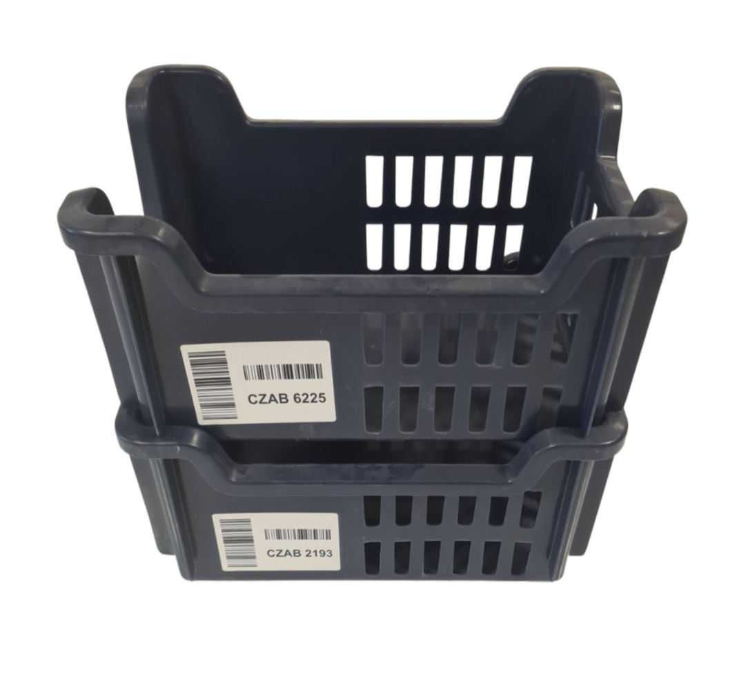 Emtrade Magazijnbak, 300x200x160 mm, euronorm, blauw kunststof, gebruikt