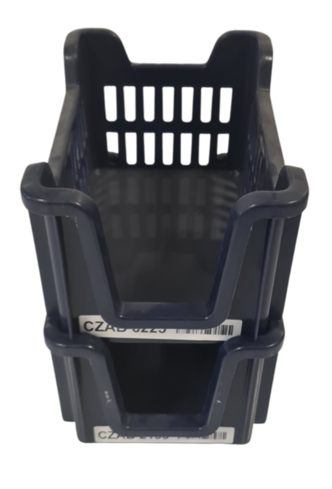 Emtrade Magazijnbak, 300x200x160 mm, euronorm, blauw kunststof, gebruikt