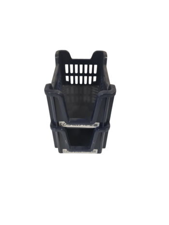 Emtrade Magazijnbak, 300x200x160 mm, euronorm, blauw kunststof, gebruikt