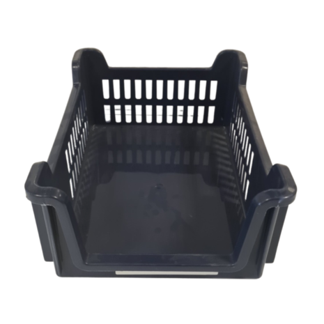 Emtrade Magazijnbak, 400x300x160 mm, euronorm, blauw kunststof, gebruikt