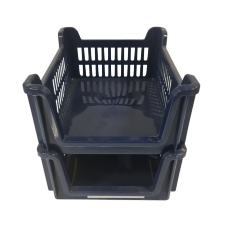 Emtrade Magazijnbak grijpbak 40x30x16, stapelbaar, donkerblauw, gebruikt Emtrade Magazijnbak grijpbak 40x30x16, stapelbaar, donkerblauw, gebruikt