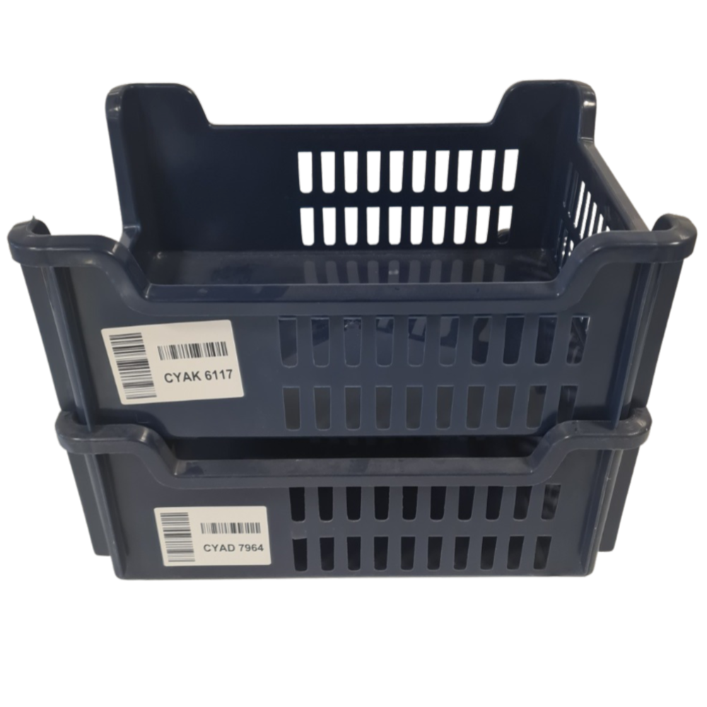 Emtrade Magazijnbak grijpbak 40x30x16, stapelbaar, donkerblauw, gebruikt Emtrade Magazijnbak grijpbak 40x30x16, stapelbaar, donkerblauw, gebruikt