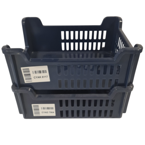 Emtrade Magazijnbak grijpbak 40x30x16, stapelbaar, donkerblauw, gebruikt Emtrade Magazijnbak grijpbak 40x30x16, stapelbaar, donkerblauw, gebruikt