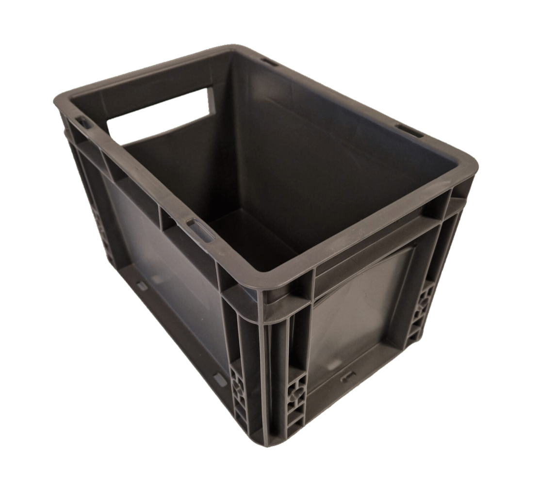 Emtrade (Nieuw) Stapelbak, 300x200x19 mm, euronorm, donkergrijs pp, nieuw